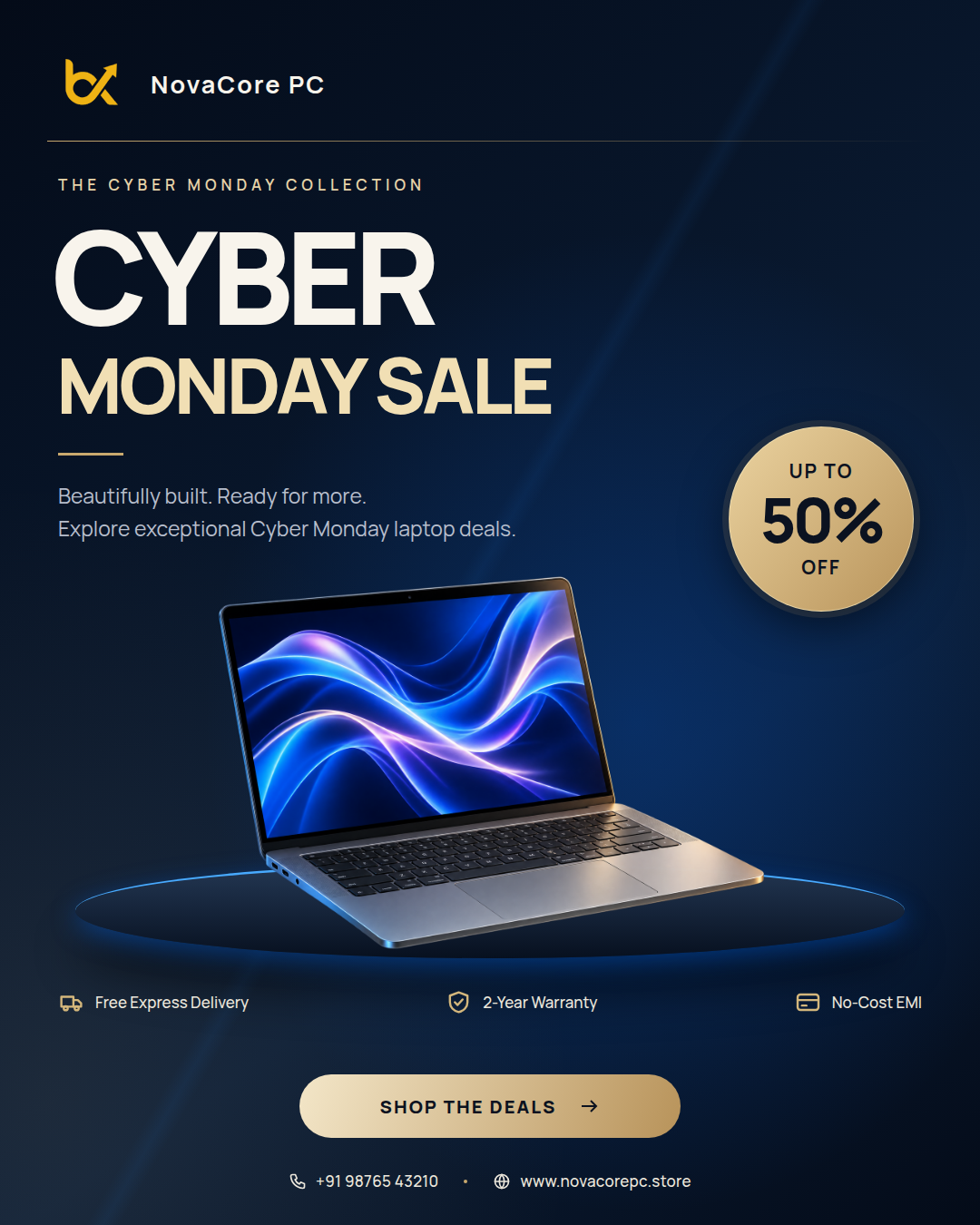 Monday Desktop Cyber Monday Computer Sale & Offer Template — free editable template ...
